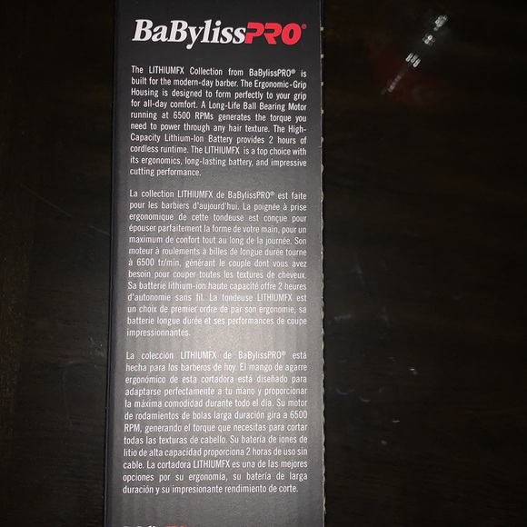 BaByliss Pro LithiumFX ( cordless lithium Ergonomic Clipper) - Picture 2 of 3